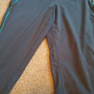 TANGERINE  CAPRIS   SMALL  DK GREY TEAL PINSTRIPE MARKED DOWN TODAY